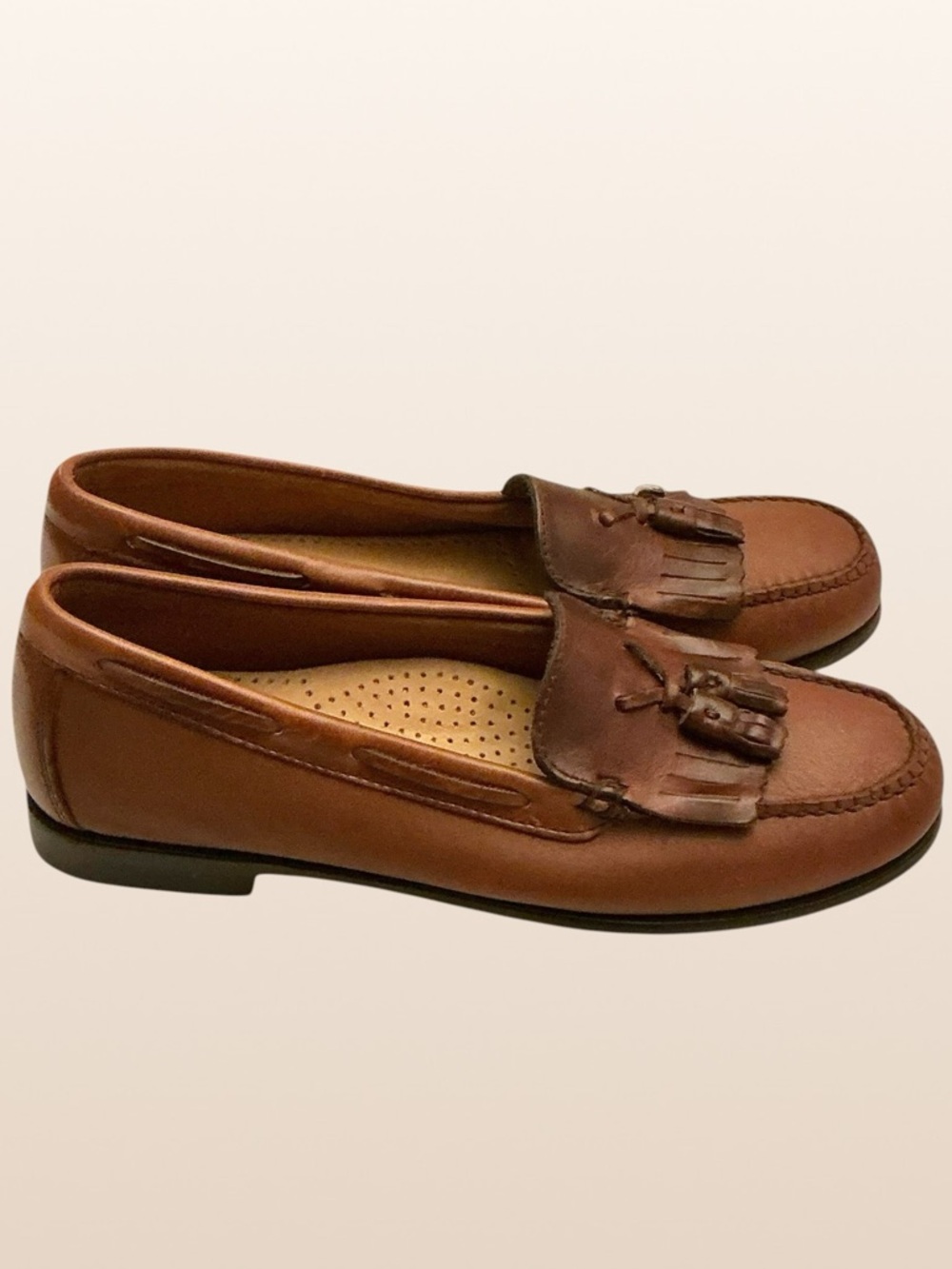 G.H. Bass Jackie Brown Leather Weejuns Loafer Kiltie Fringe Tassel Slip On Sz 9 - Picture 2 of 13